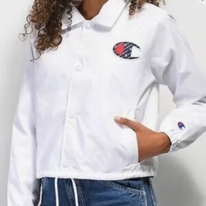Champion cropped jacket, size XL, womens, EUC, logo on front & back